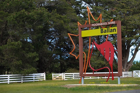 Balan town sign