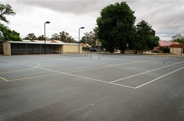 Tennis courts and shelter