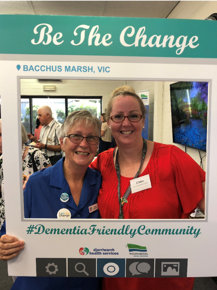 Two woman at a Dementia Friendly community event