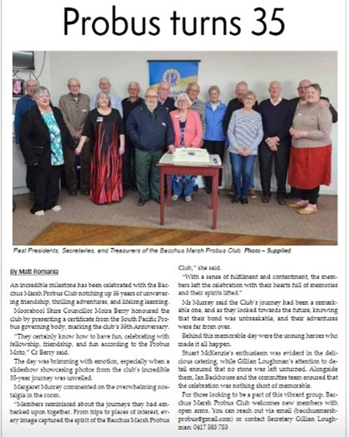 Probus Club of Bacchus Marsh Moorabool Shire Council